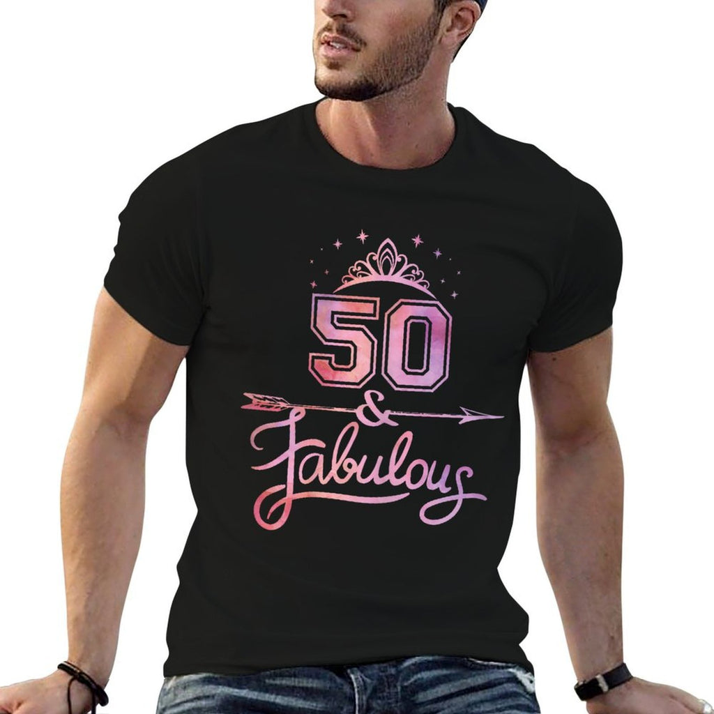 Women 50 Years Old And Fabulous Happy 50th Birthday  Oversized Silhouette T-Shirt