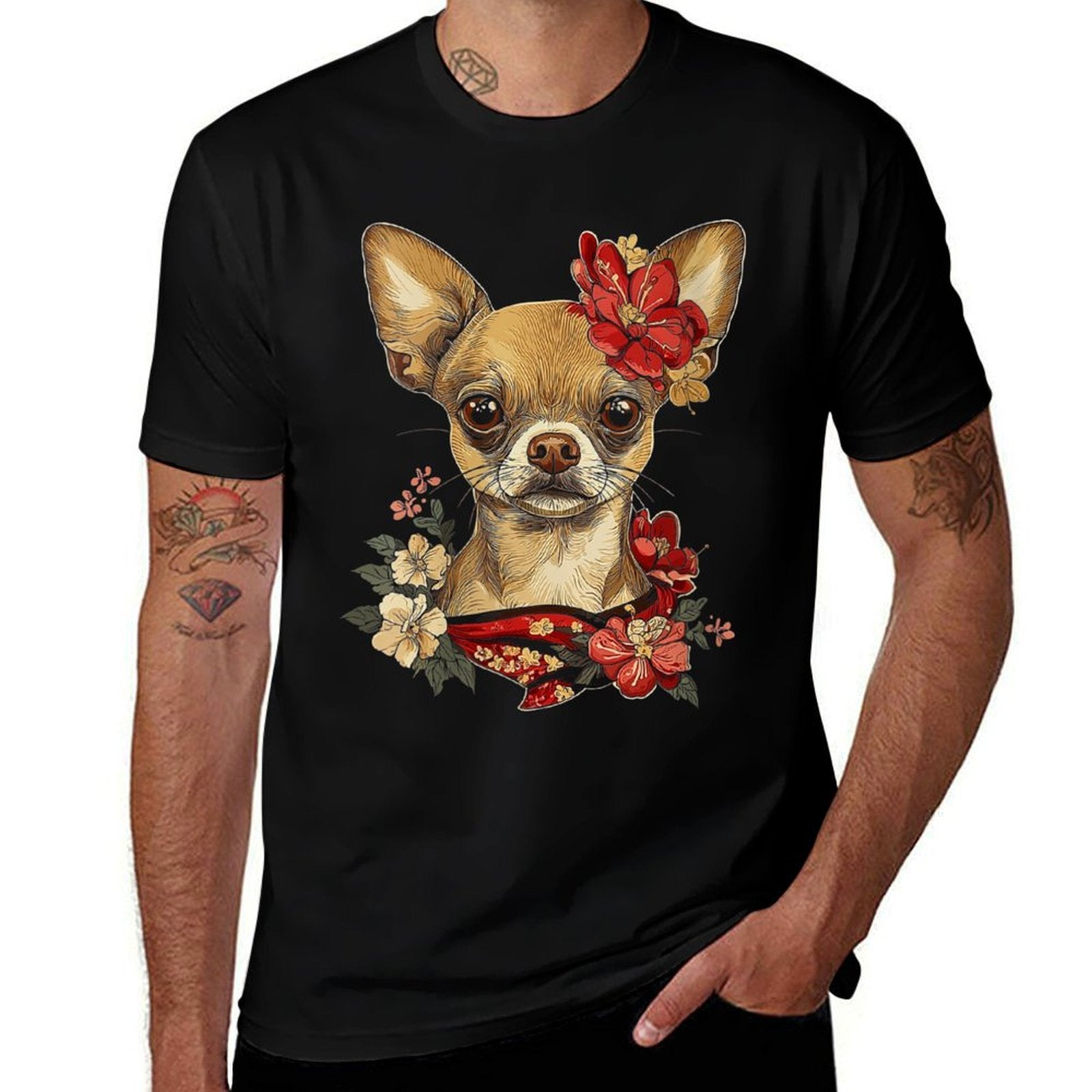 Womens Chihuahua Princess Anime  Polyester Blend T-Shirt