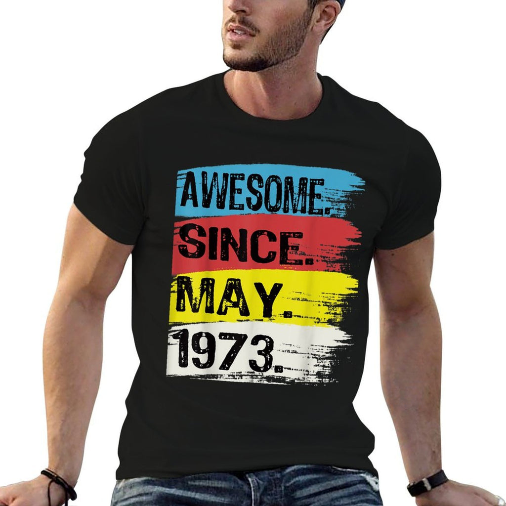 Awesome Since May 1973 Gemini Man Taurus Girl 50th Birthday  Oversized Silhouette T-Shirt