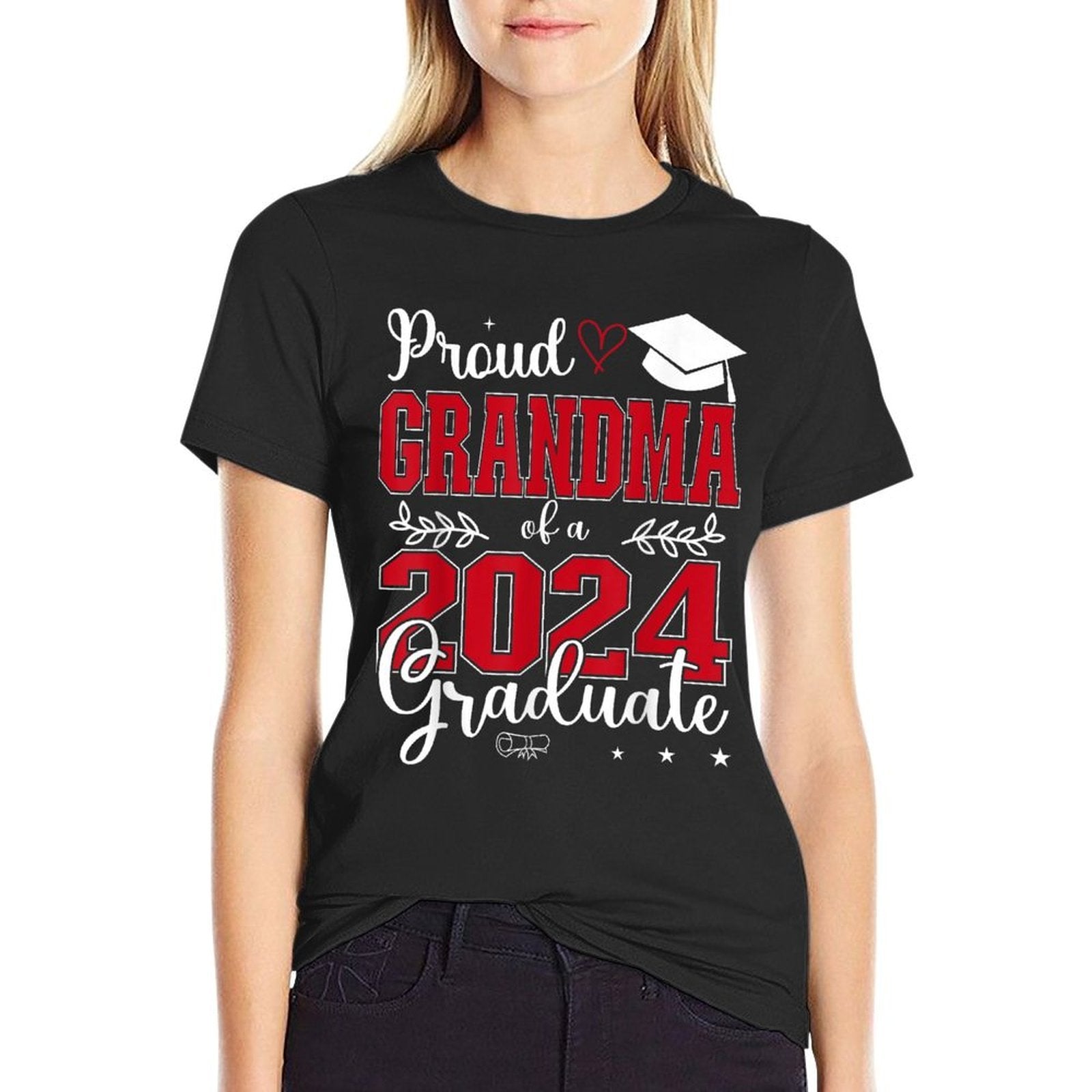 Proud Grandma of A Class of 2024 Graduate for Graduation  Polyester Blend T-Shirt