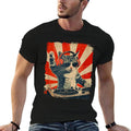 Funny DJ Cat Disco Sound Tech Headphone Music  Easy-care T-Shirt