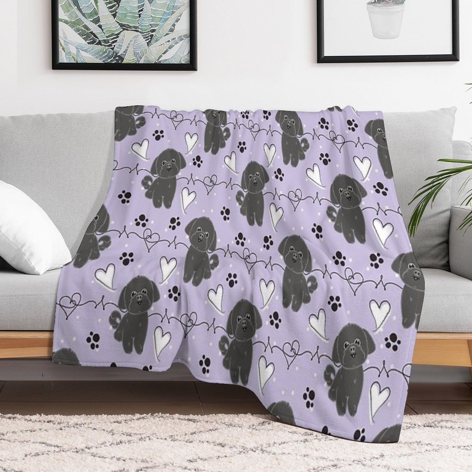 LOVE Black Shih Tzu Premium Throw Blanket