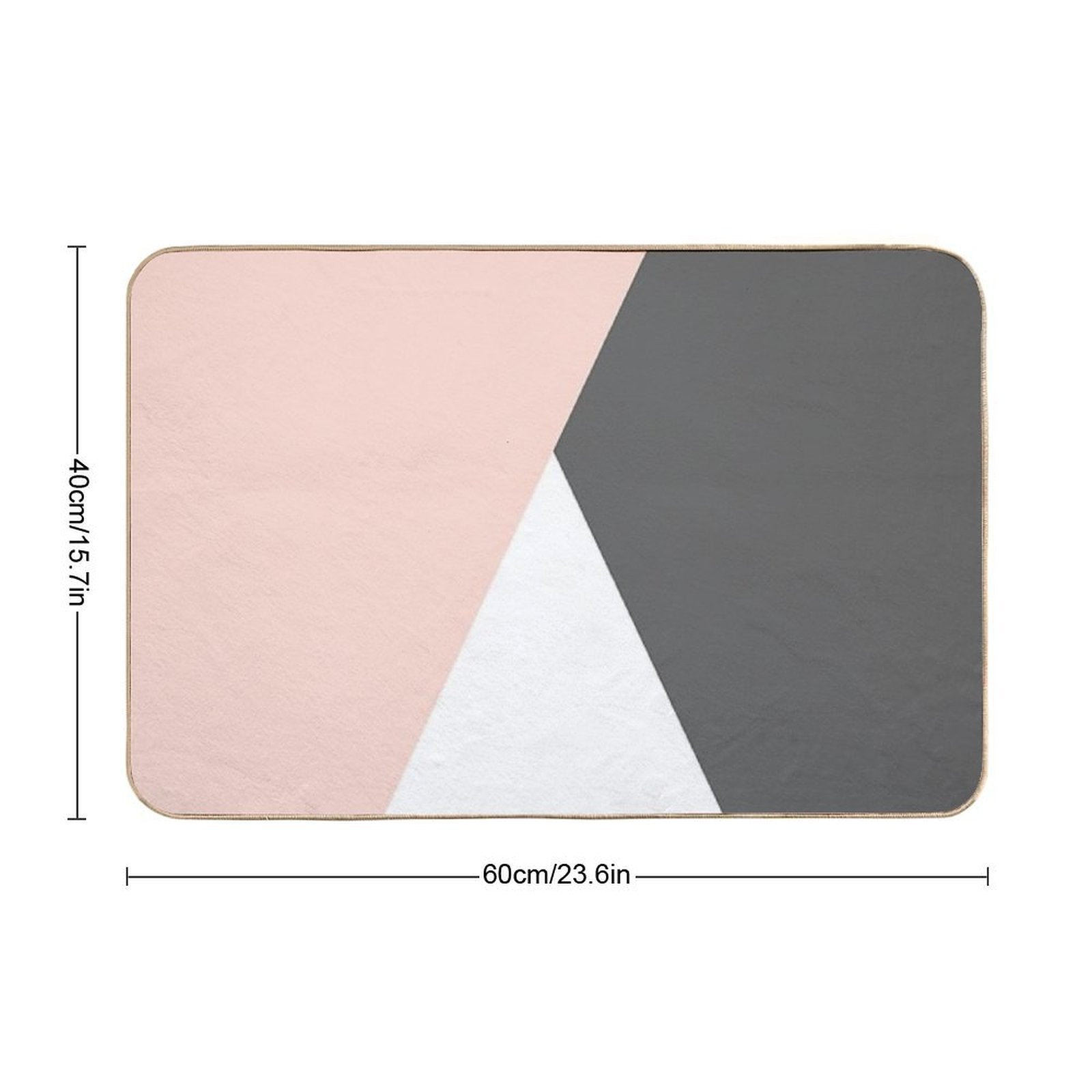 Elegant Blush Pink & Grey Geometric Triangles  Odorless Bath Mat