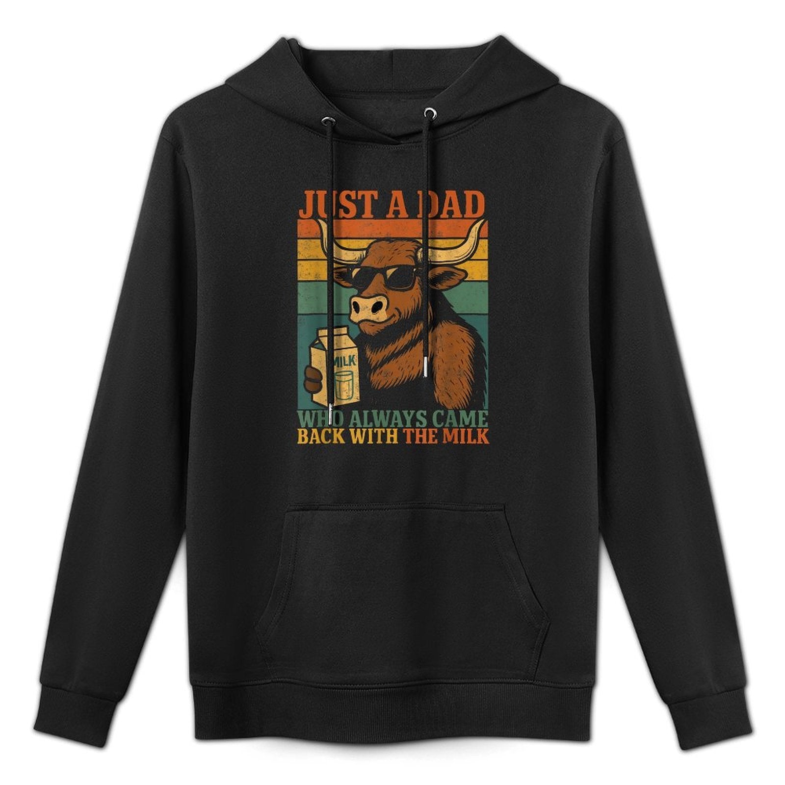 Just A Dad Who Always Came Back With The Milk Funny Dad Shape Retention Hoodie