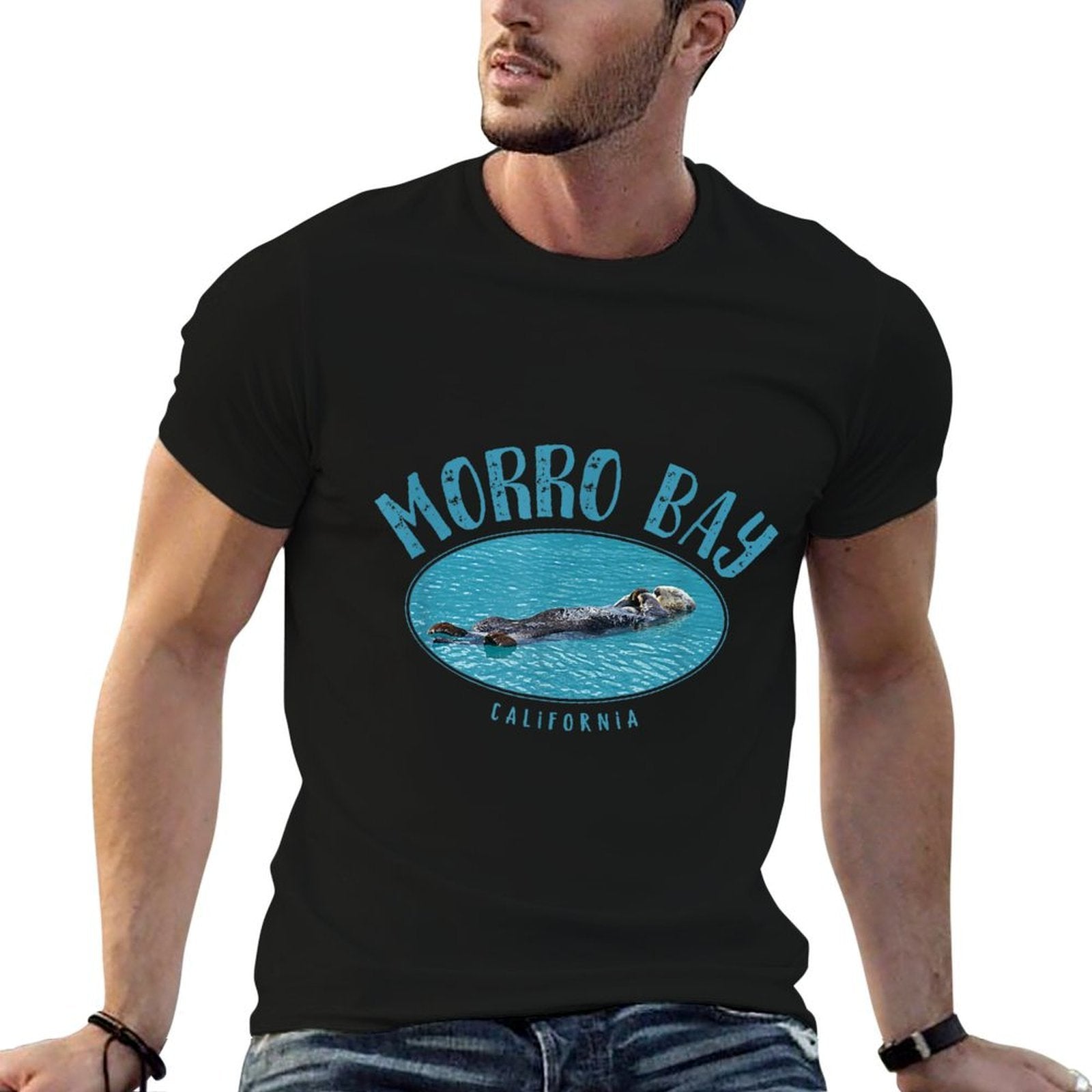 Morro Bay California Sea Otter Design  Odor-resistant T-Shirt