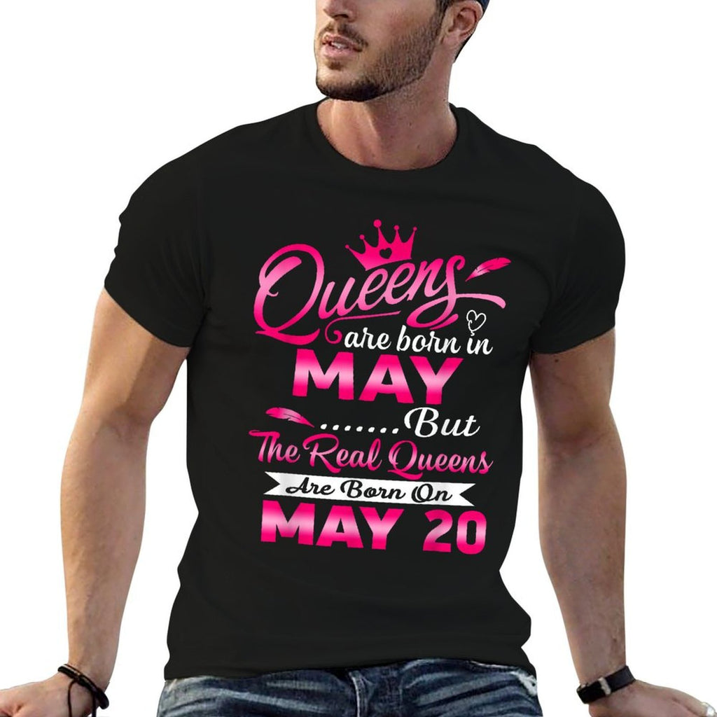 Real Queens Are Born On May 20th Birthday  Polyester Blend T-Shirt