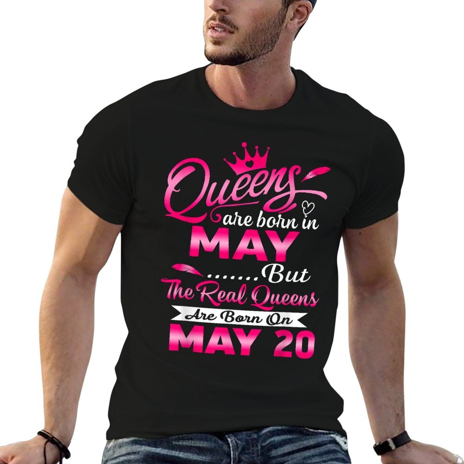 Real Queens Are Born On May 20th Birthday  Polyester Blend T-Shirt