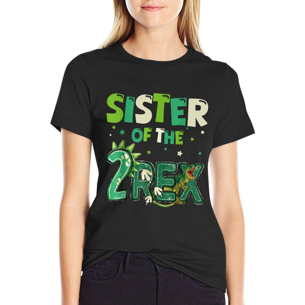 Sister of The Two Rex Birthday Dinosaur Family Matching  Soft T-Shirt
