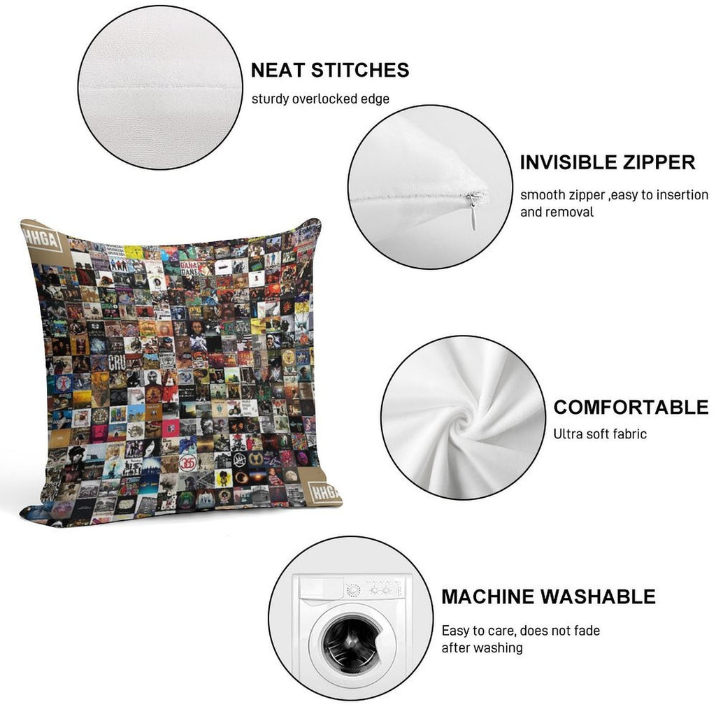 Greatest Hip Hop Albums 1986 - 2018 Soft Fade-Resistant Throw Pillow
