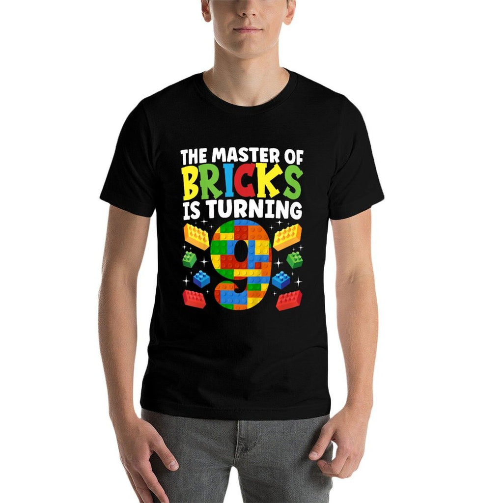 Kids Kids Master Builder 9th Block Building Birthday  Classic T-Shirt