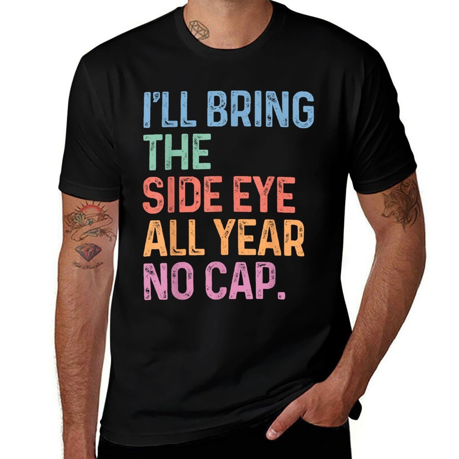 Teacher Side Eye No Cap Funny Back To School Meme  Relaxed-fit T-Shirt