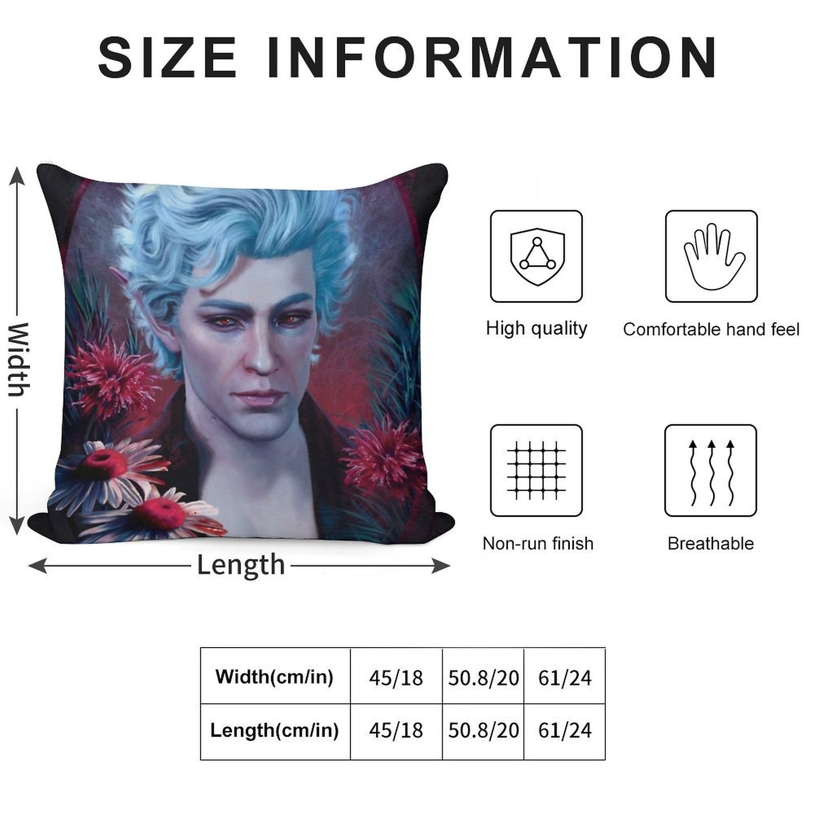 Astarion Portrait Soft Washable Throw Pillow