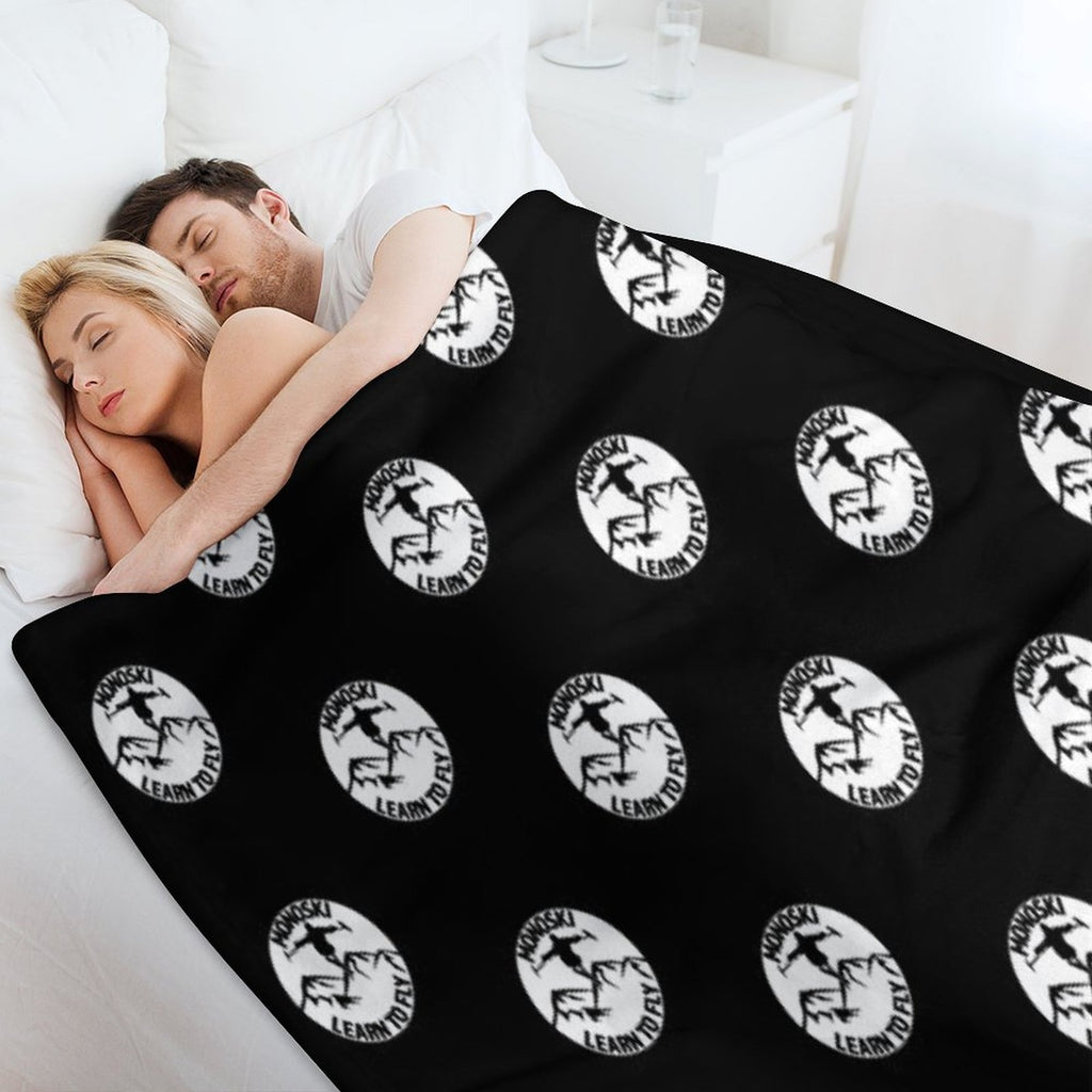 MonoSki - Learn To Fly - Great Gift for The Monoskier Eco-conscious Throw Blanket