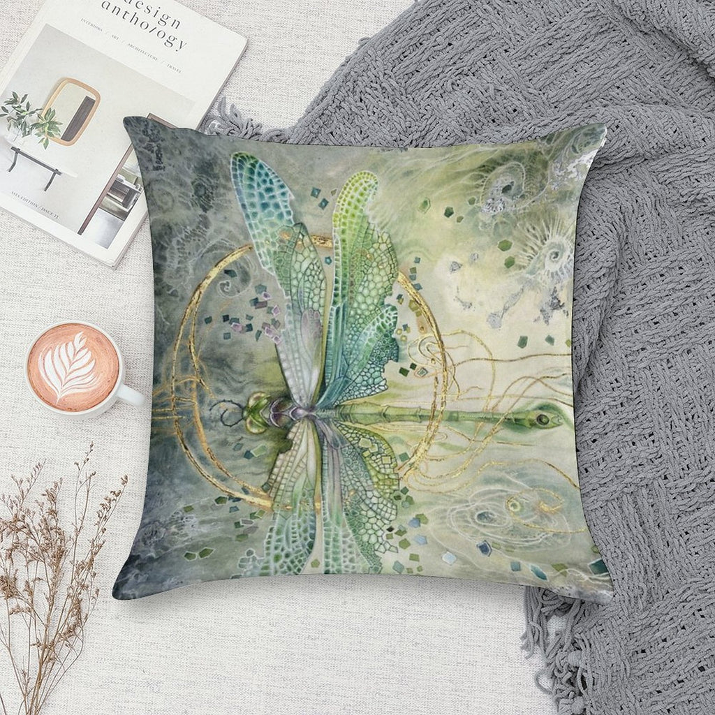 Beautiful Enchanted Dragonfly Soft Skin-Friendly Throw Pillow