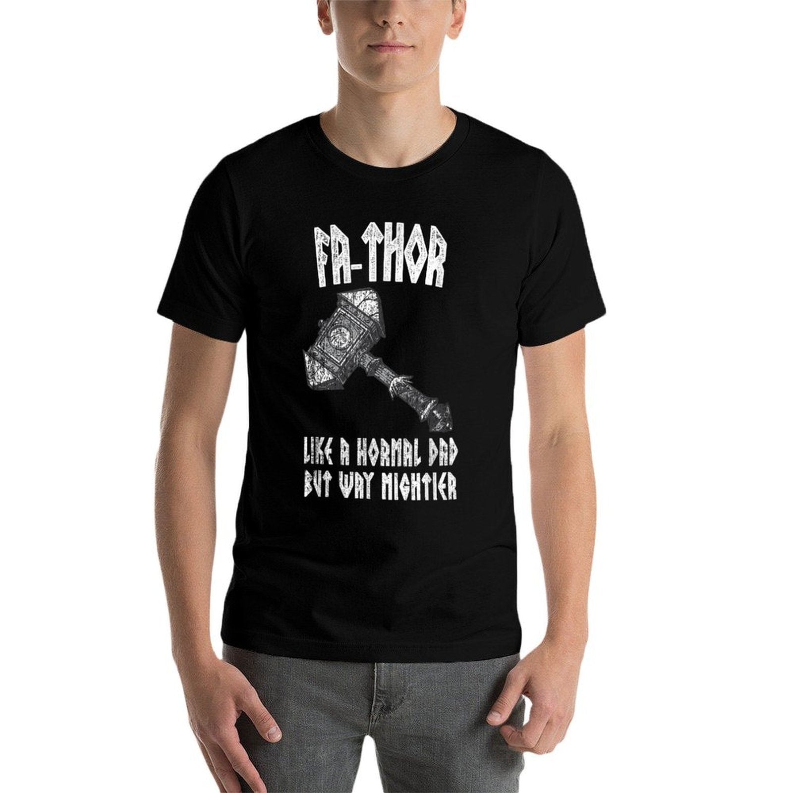 Fa-Thor Like Dad Way Mightier Viking Fathers Day Fathor  Summer-ready Fabric T-Shirt