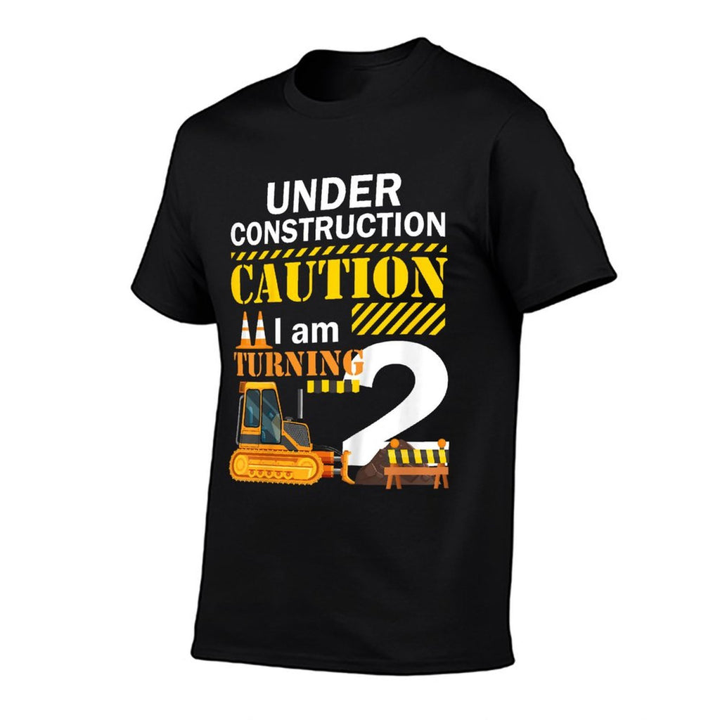Kids 2nd Birthday Under Construction Caution I Am Turning 2  Soft T-Shirt