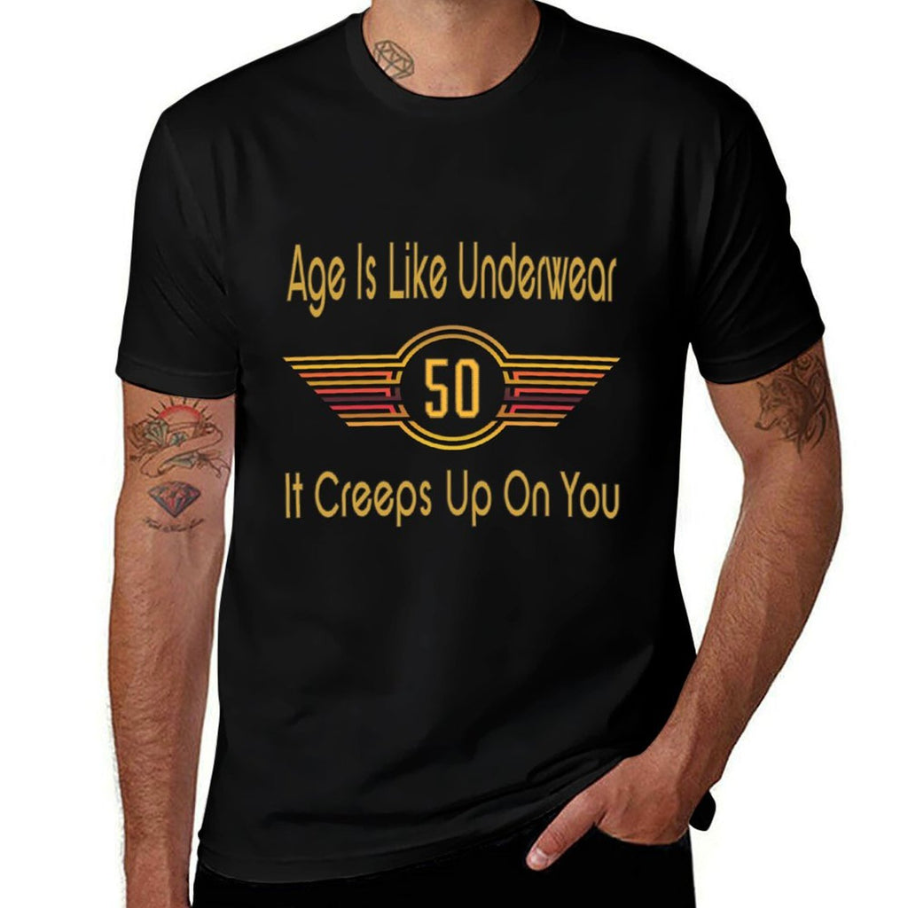 Funny 50th Birthday Party - Fun 50th Birthday Humor  Oversized Silhouette T-Shirt