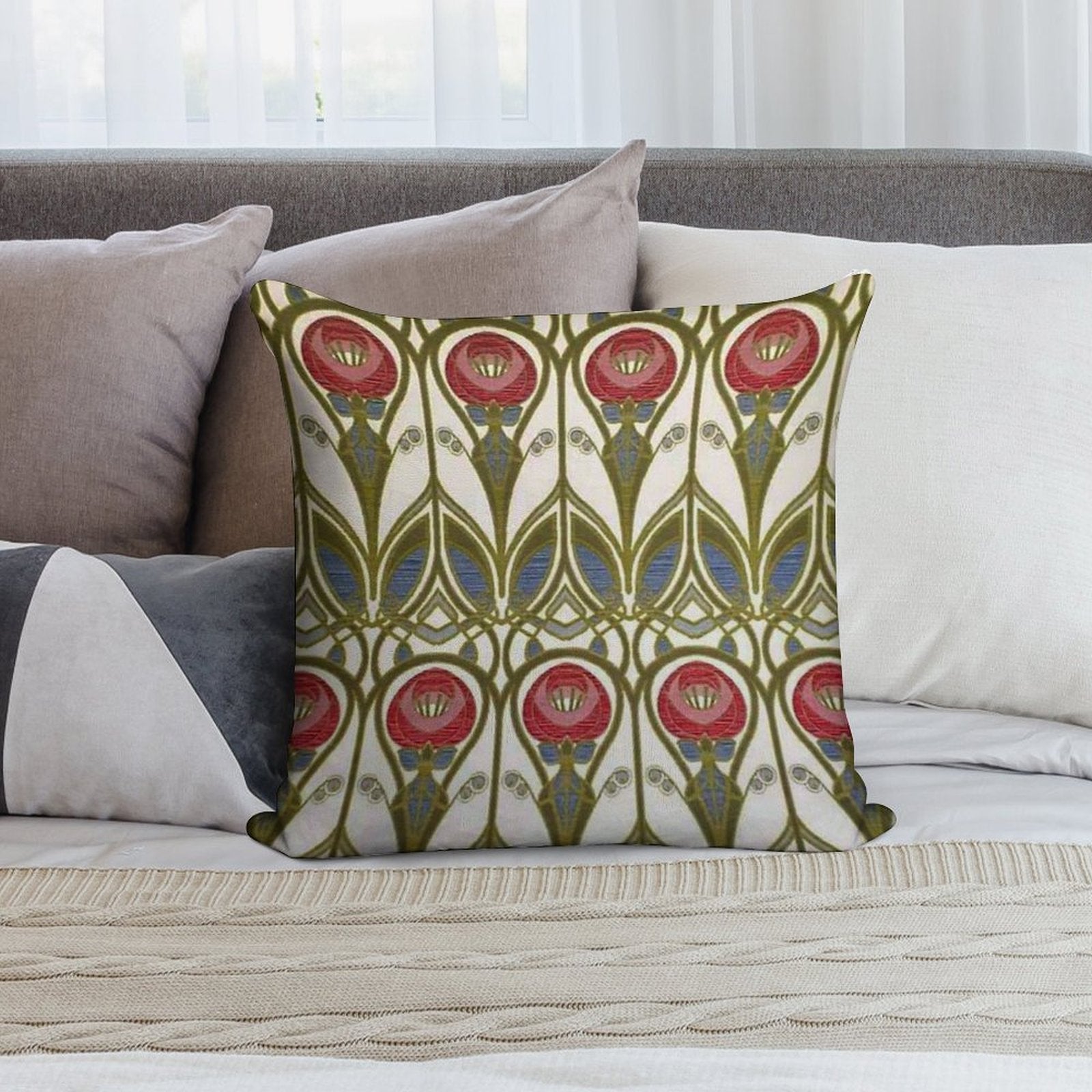 Charles Rennie Mackintosh Design Soft Home Decor Throw Pillow