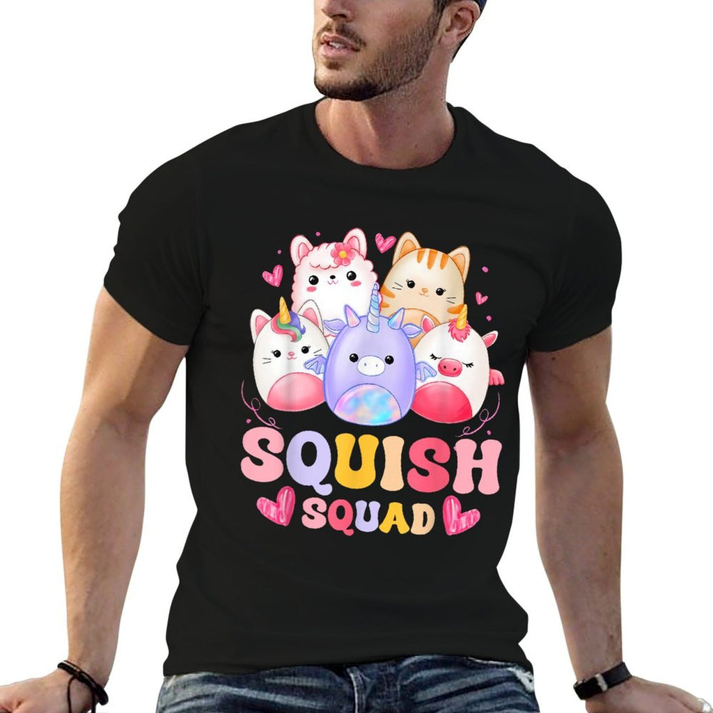 Squish Squad Birthday For Girls Kids Toddlers Groovy  Affordable Price T-Shirt