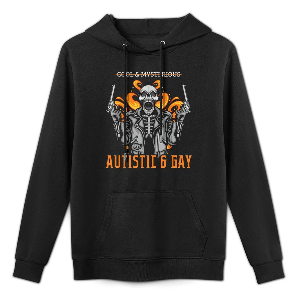 Autistic And Gay Skeleton - Funny Autism Meme Relaxed Fit Hoodie