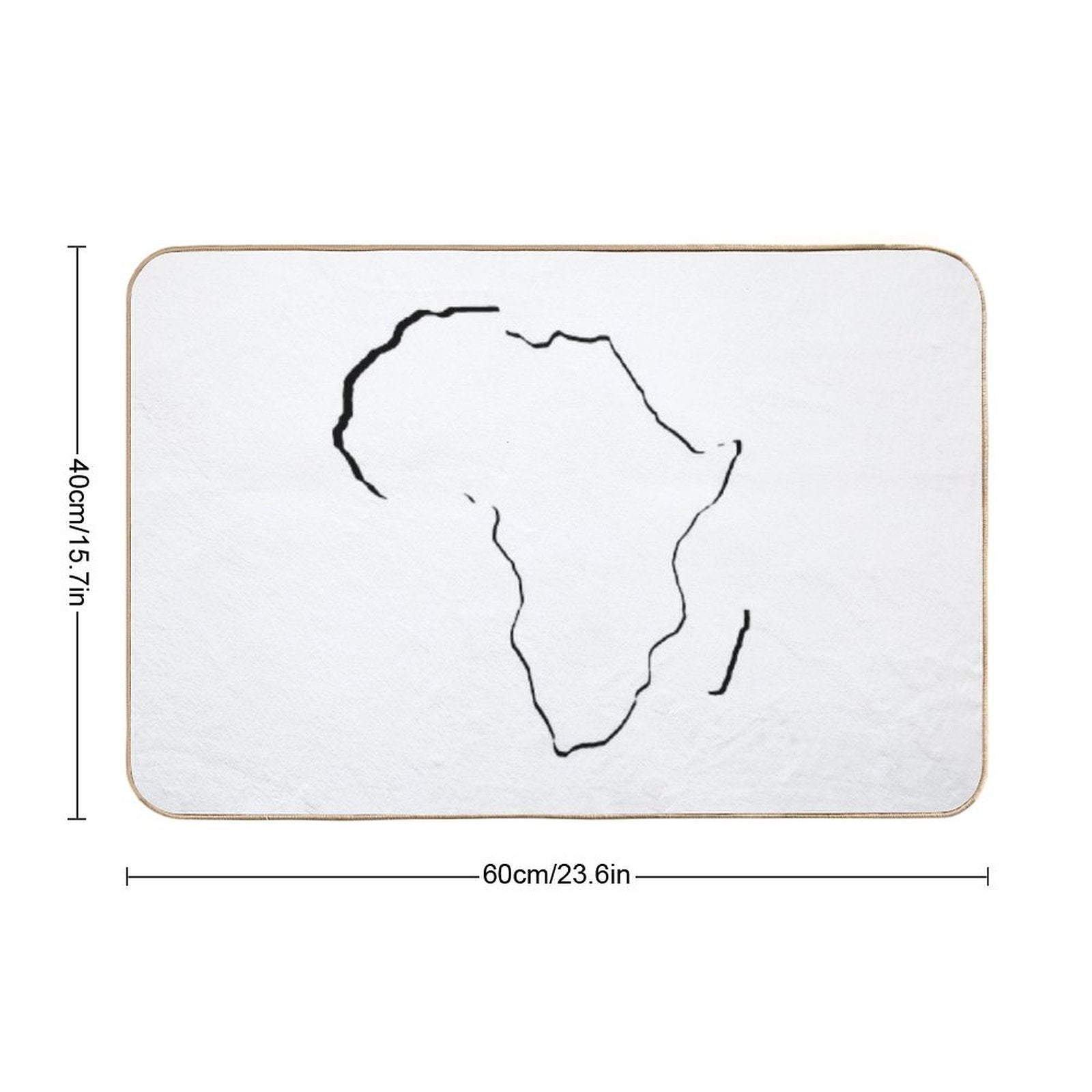 Africa, Outline Silhouette  Anti-Trip Bath Mat