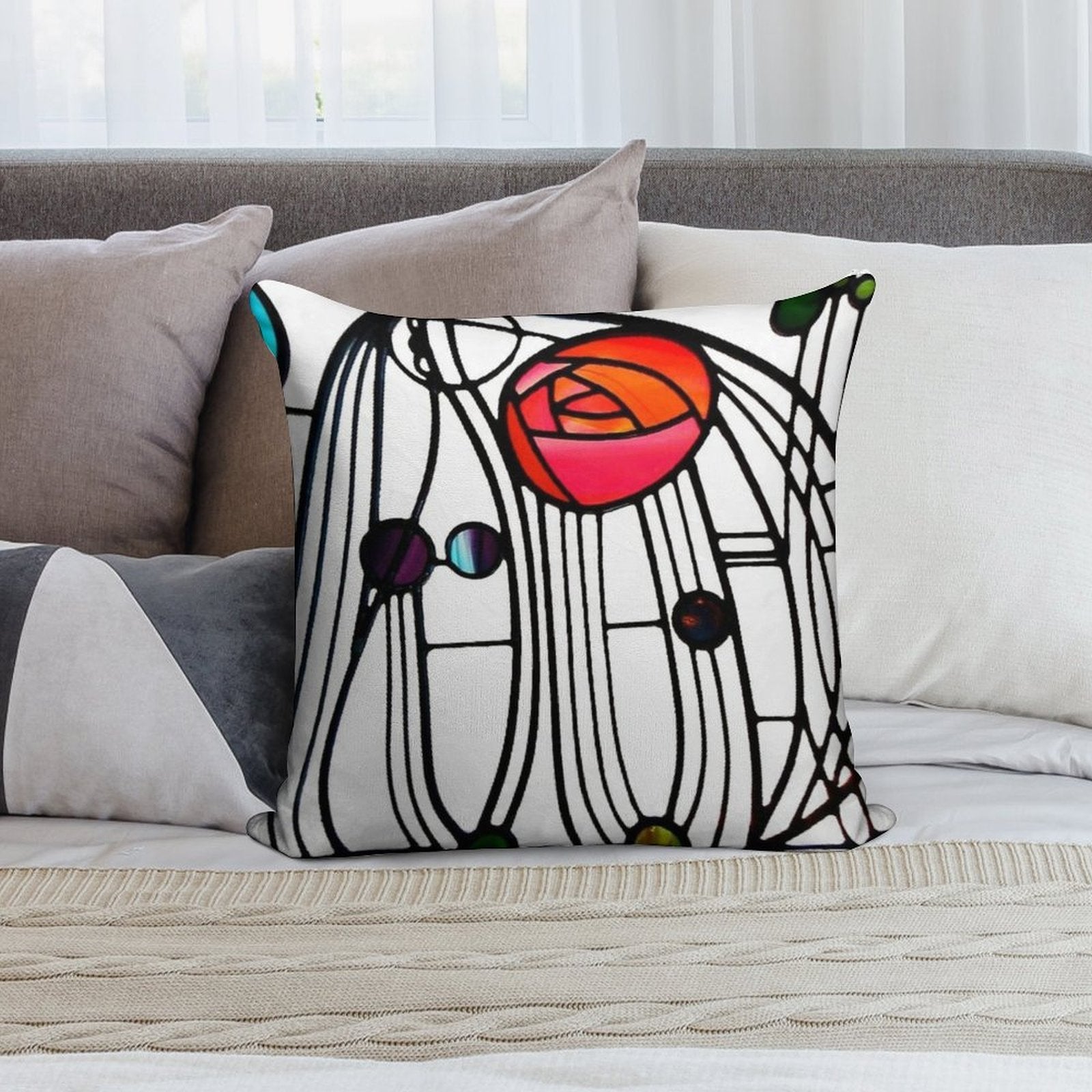 Charles Rennie Mackintosh - Window,No, 01. Soft Washable Throw Pillow