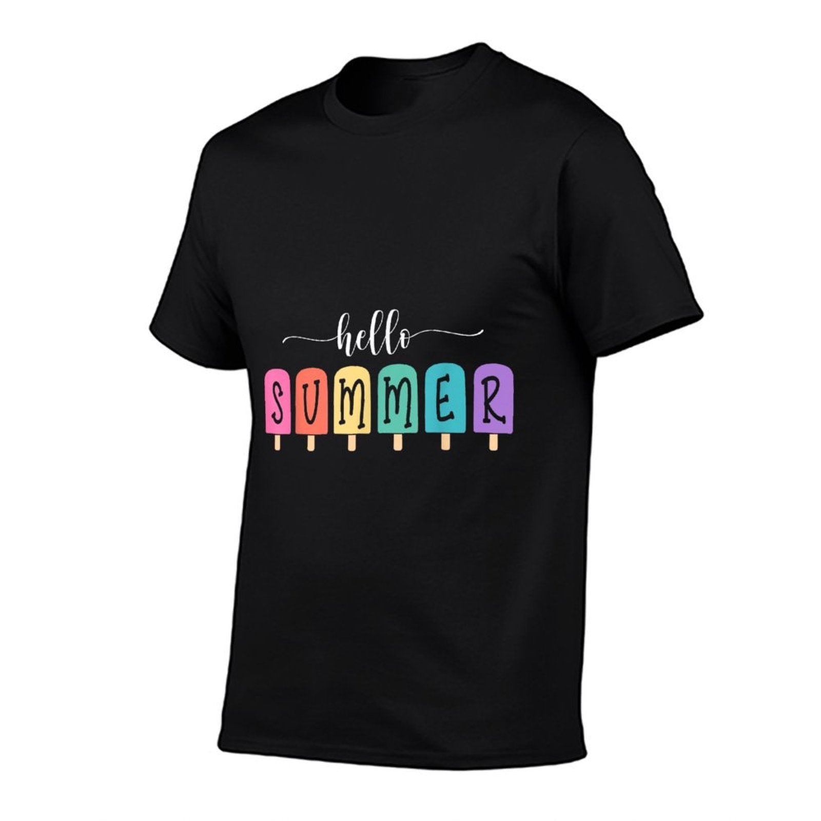 Hello Summer Vacation Ice Cream Popsicle Ice Lolly Gift  Tagless Design T-Shirt