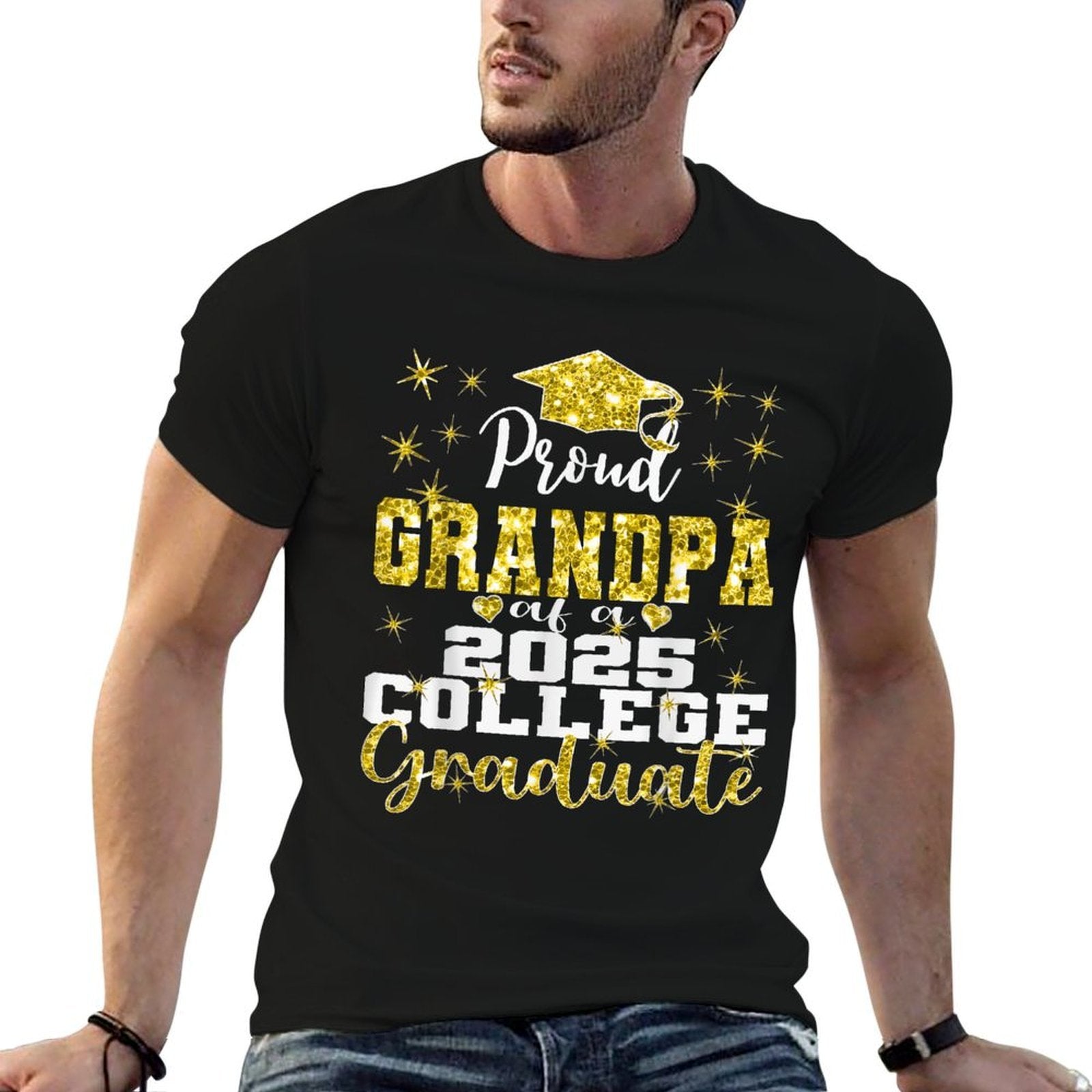 Proud Grandpa of 2025 College Graduate Family 25 Graduation  Vintage-inspired T-Shirt