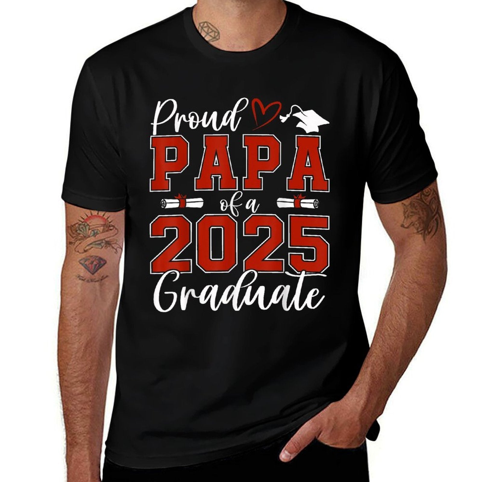 Proud Papa Of A Class Of 2025 Graduate Senior Graduation  Classic T-Shirt