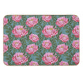 Peony on Teal  Easy To Clean Bath Mat