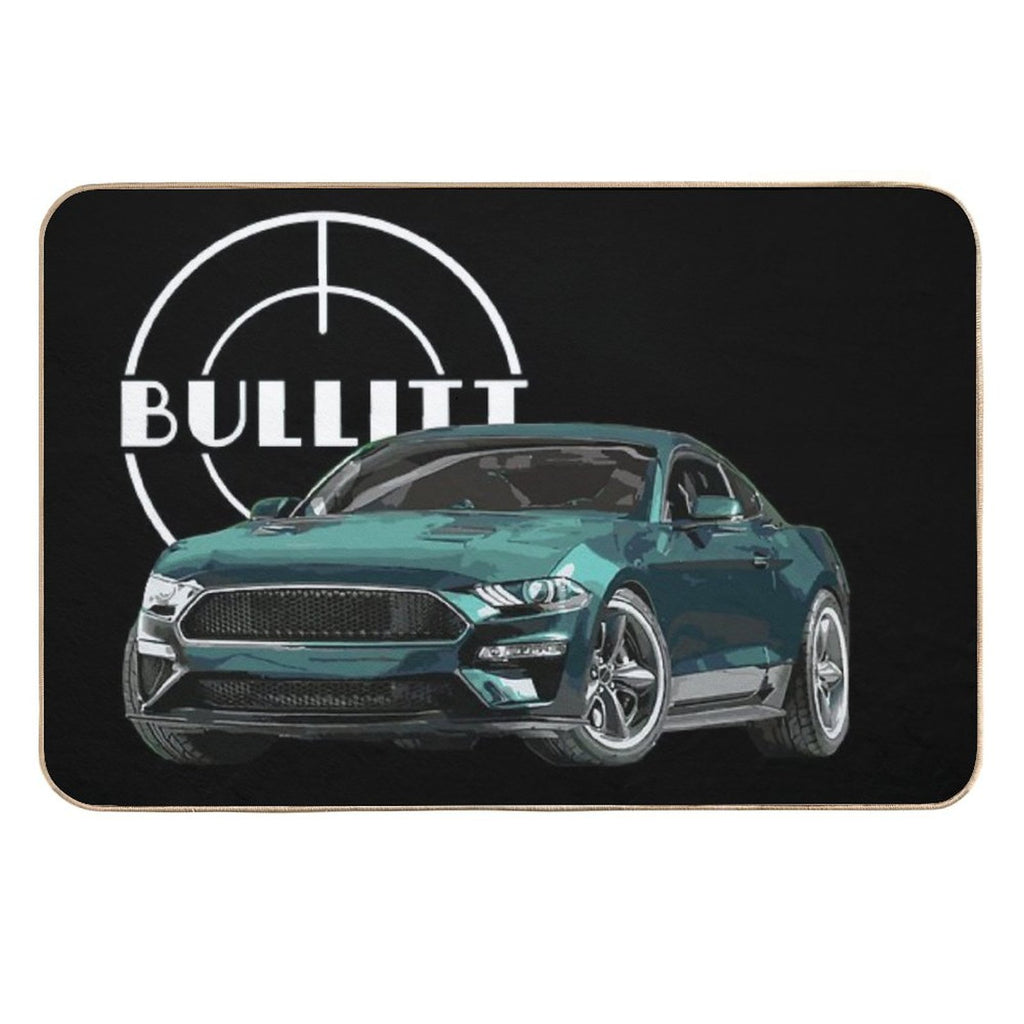 Bullitt Mustang GT 5.0L V8 Classic Steve Mcqueen Muscle Car  Easy To Clean Bath Mat