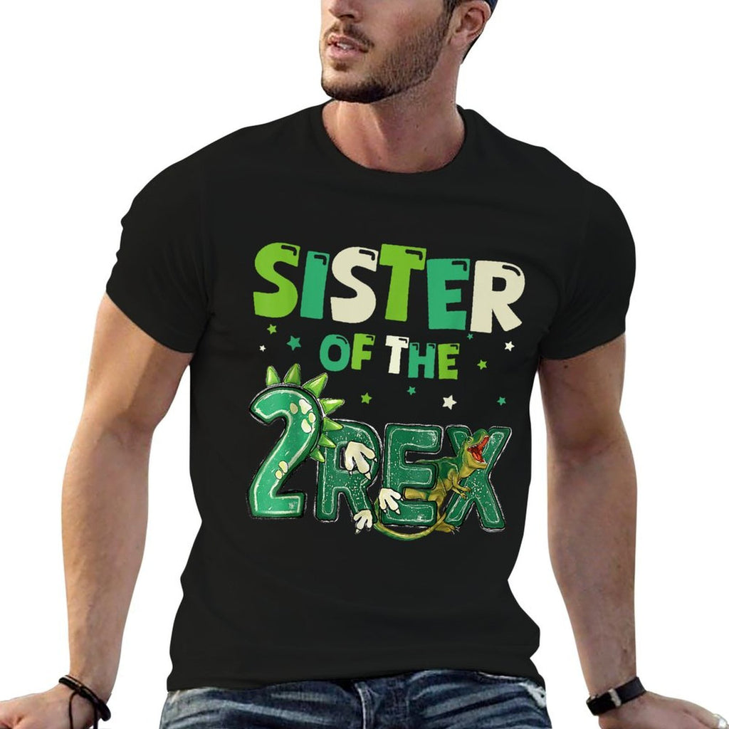 Sister of The Two Rex Birthday Dinosaur Family Matching  Soft T-Shirt