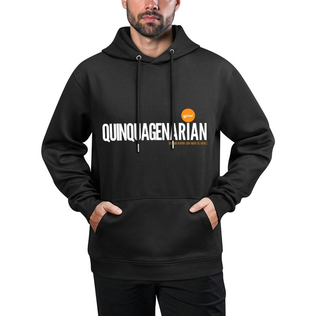 50th Birthday Gift. Official Quinquagenarian Kangaroo Pocket Hoodie
