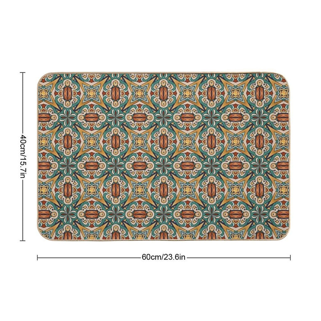 Aztec Art Tile Mexican Textiles Pattern  Long-Lasting Bath Mat