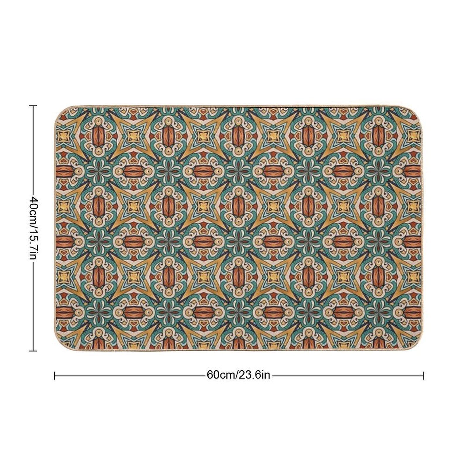Aztec Art Tile Mexican Textiles Pattern  Long-Lasting Bath Mat