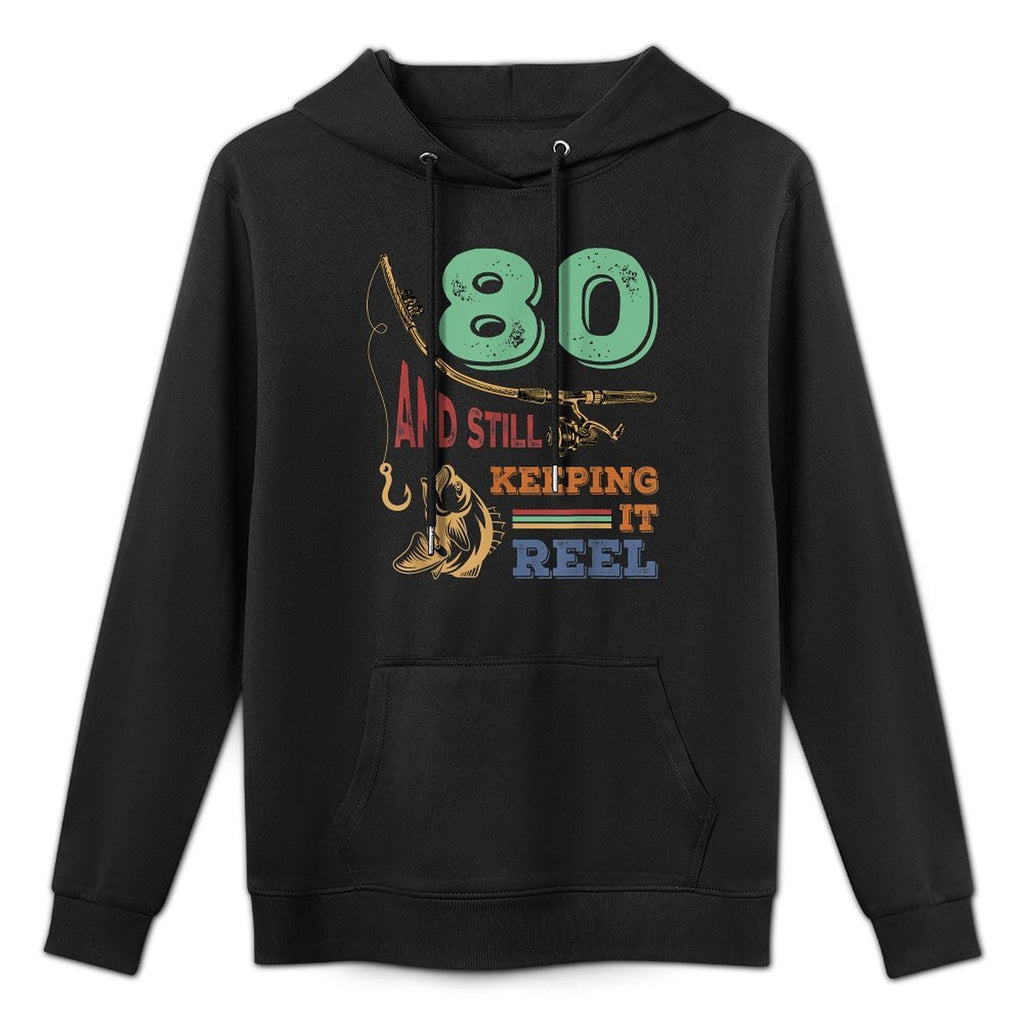 80th Birthday Fishing  Turning 80  Fisherman Mens Pun Gift Unisex Design Hoodie