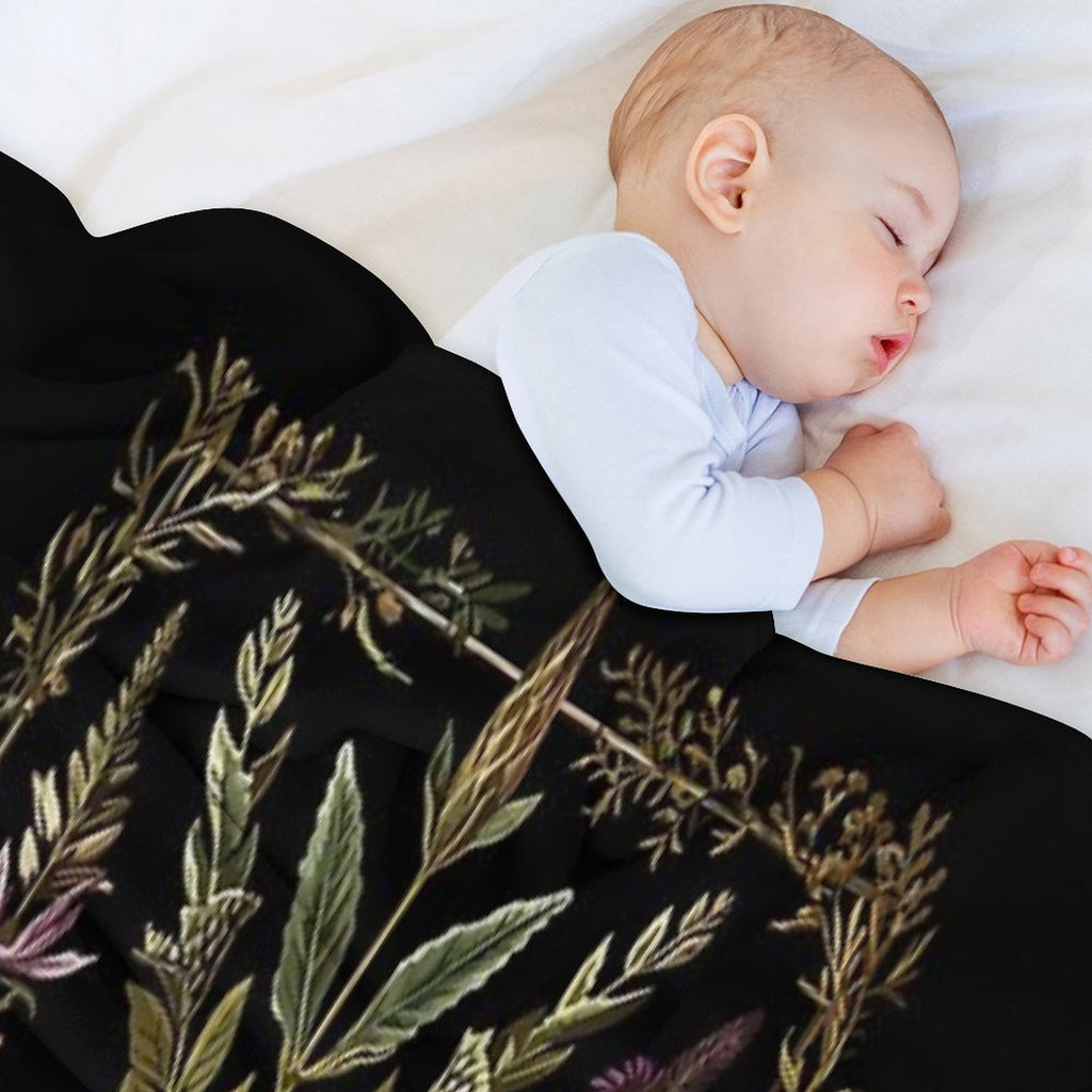 Dark Victorian Witch Herbs Durable Throw Blanket