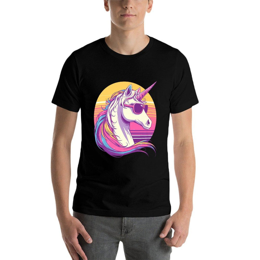 Majestic Sunset Unicorn Art Mystical Creature Fantasy Premium  Slim-fit Cut T-Shirt
