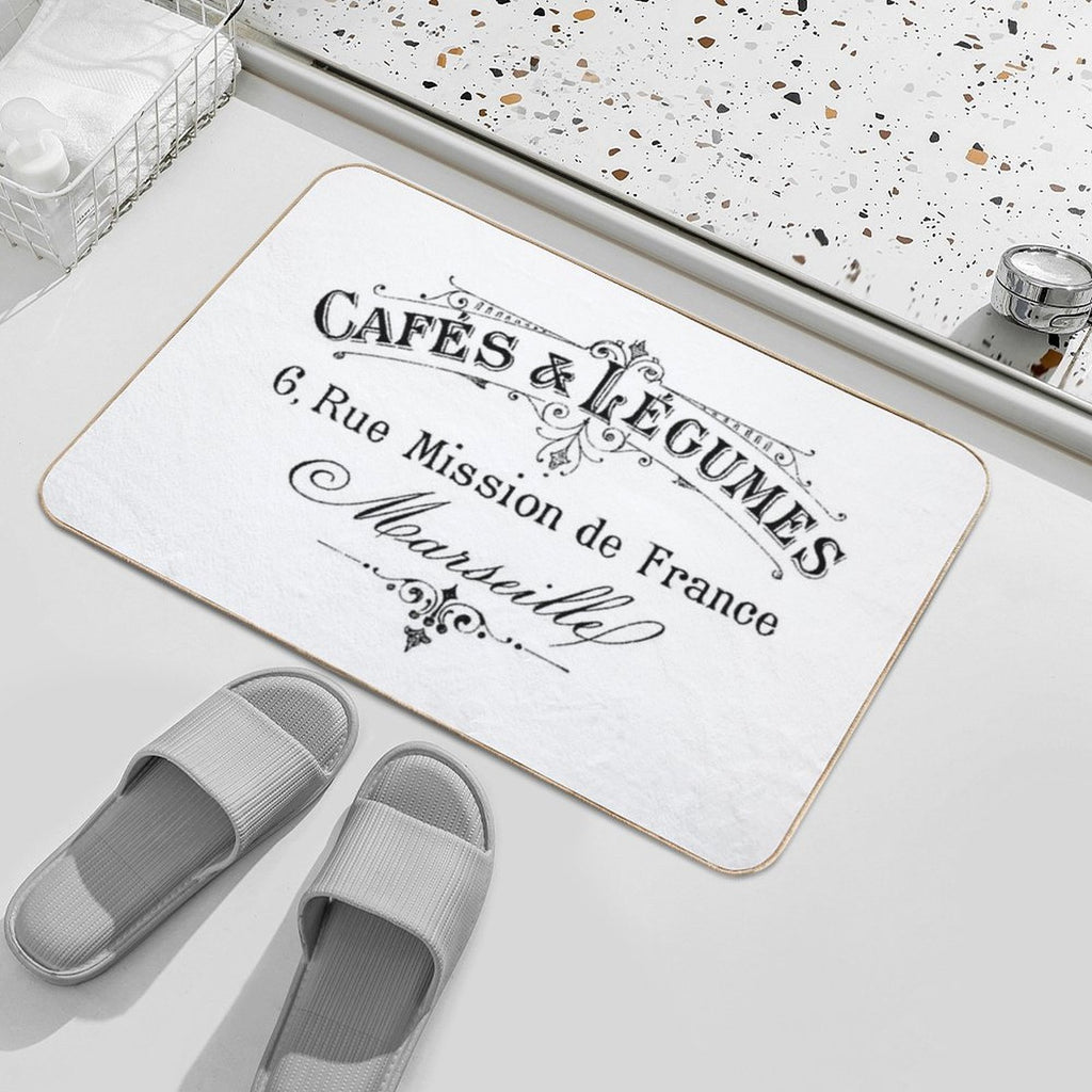 French Cafe & Lemgumes  Stain-Proof Bath Mat