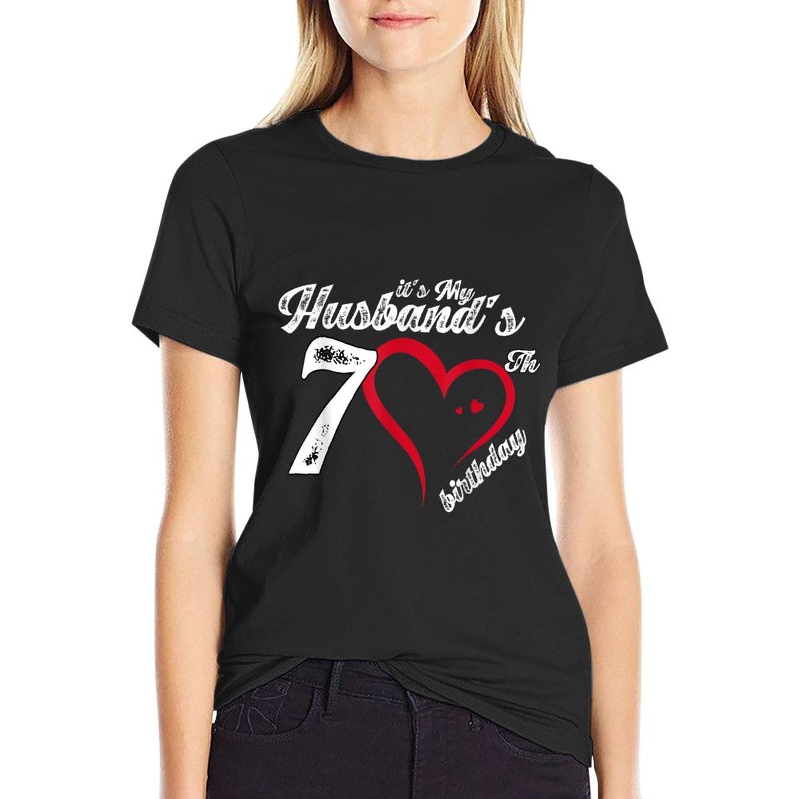 It's My Husband's 70th Birthday Vintage 70th Birthday  High-quality Stitching T-Shirt