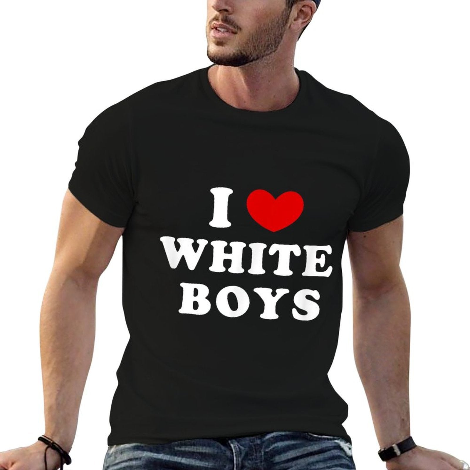 I Love White Boys, I Heart White Boys  Moisture-wicking T-Shirt