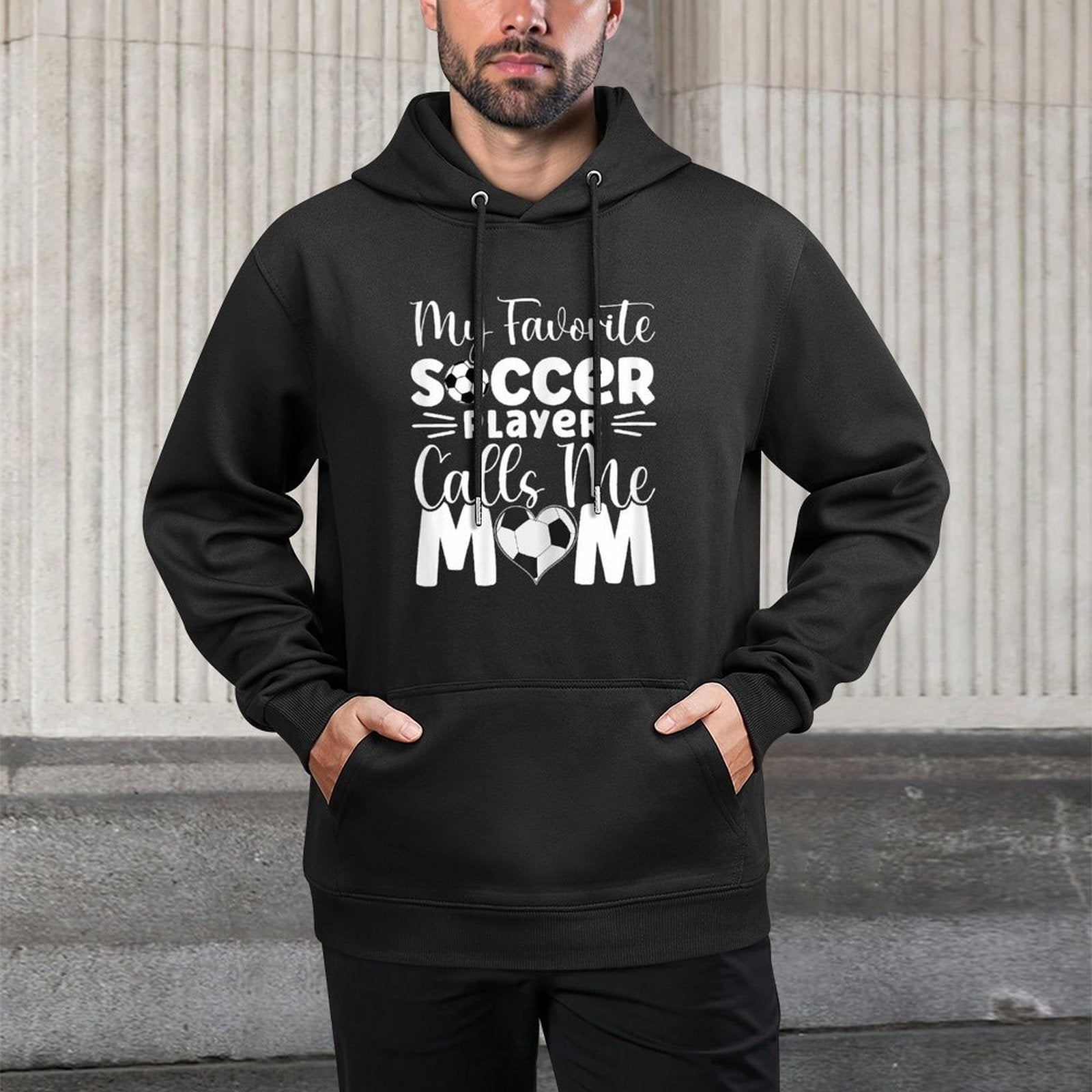 My Favorite Soccer Player Calls Me Mom Cute Soccer Women Easy Care Hoodie