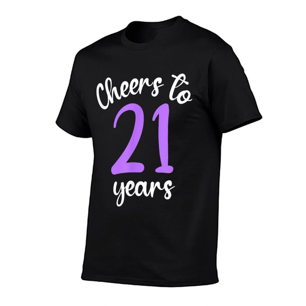 21st Birthday Cheers To 21 Years Purple 21st Birthday  Vintage-inspired T-Shirt