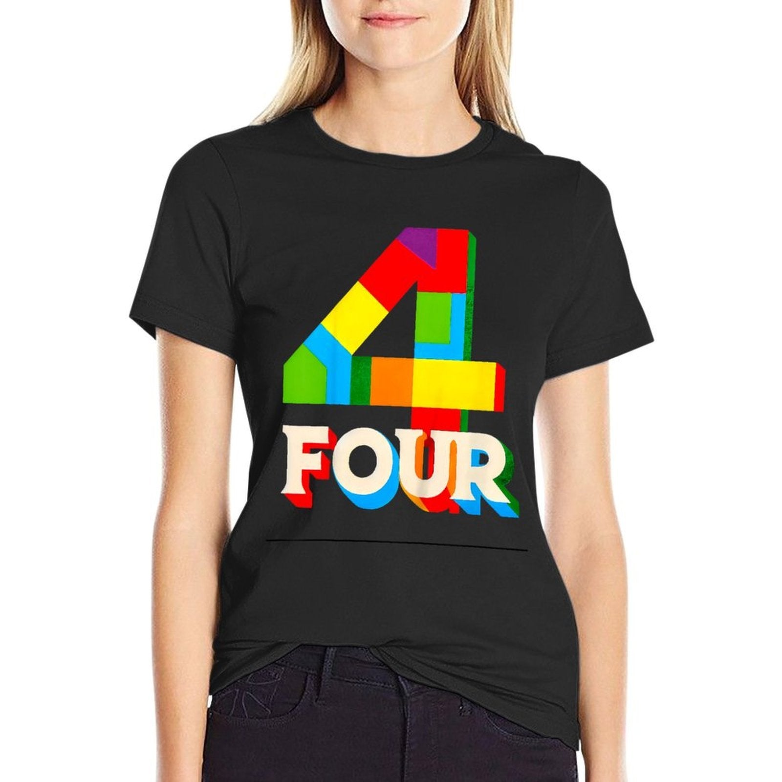 Kids Age 4 Four Year Old Boys 4yr 4th Birthday Toddler Happy Bday  Slim-fit Cut T-Shirt
