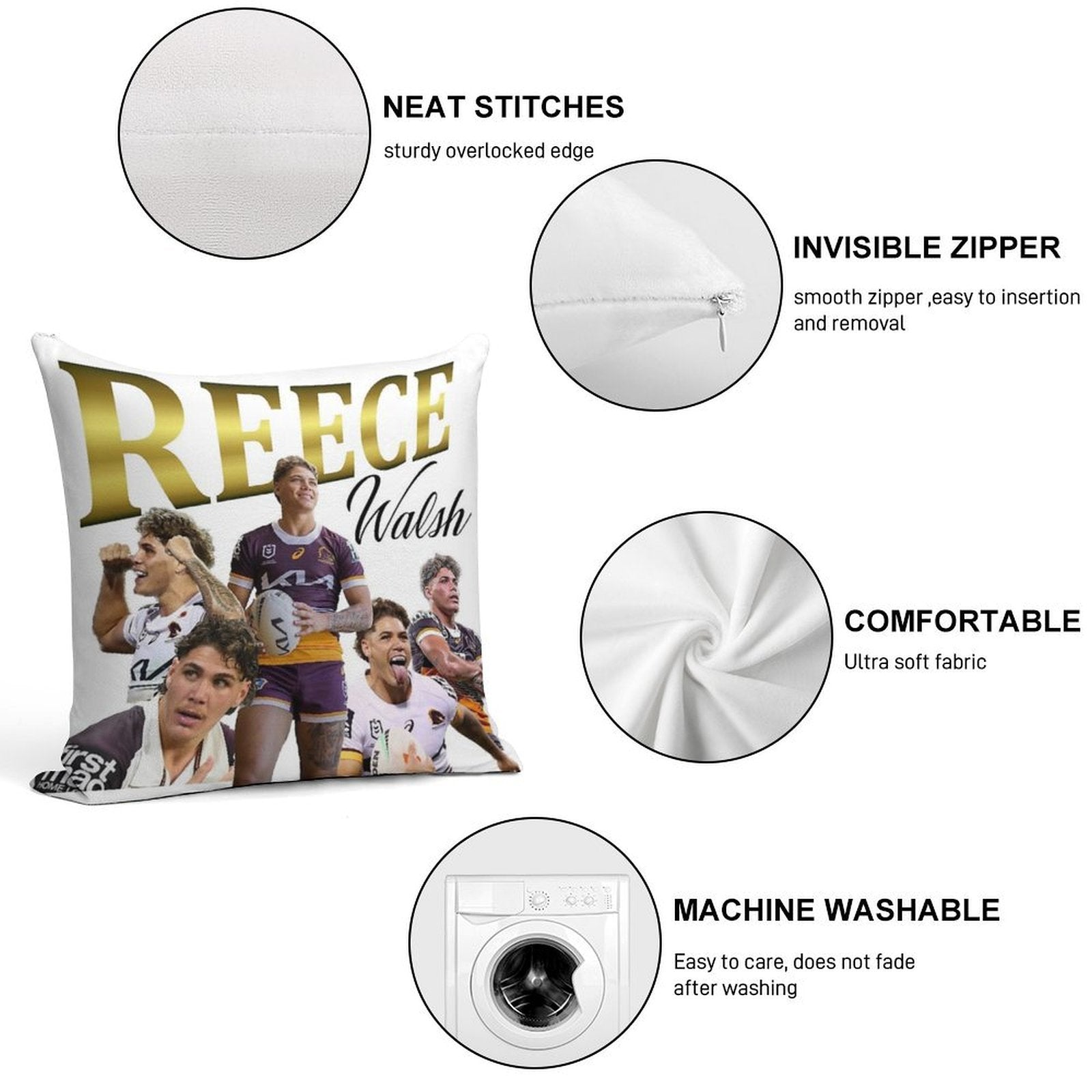 Reece Walsh Collage 2.0 Soft Warmth Comfort Throw Pillow