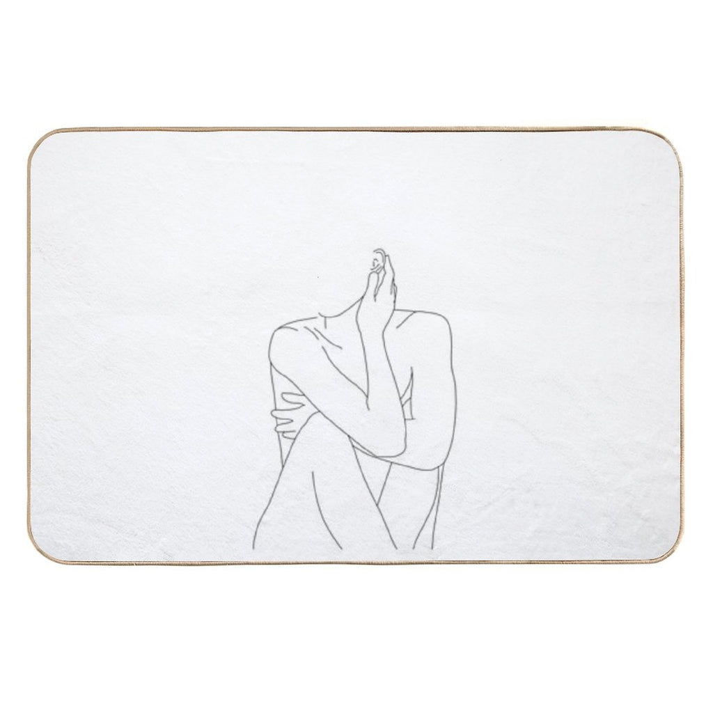 Nude Figure Illustration - Celina  Fade-Resistant Bath Mat