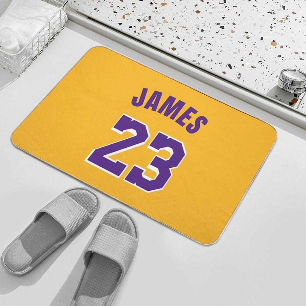 Lebron James Lackers Jersey  Dirt-Trapping Bath Mat