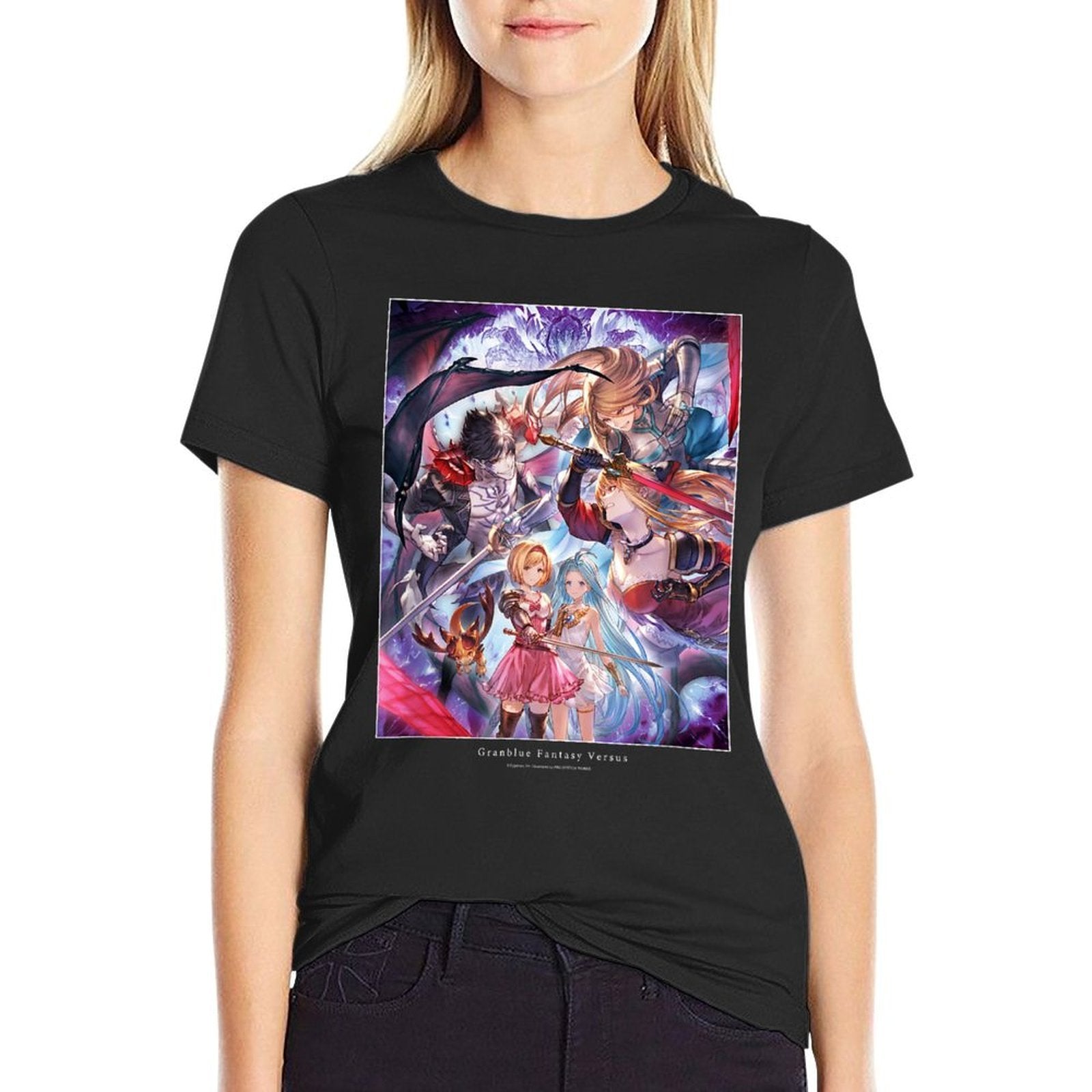 Cygames, Inc. Granblue Fantasy Versus Legendary Edition Black Small Modern Classic Fit  Eco-friendly Material T-Shirt