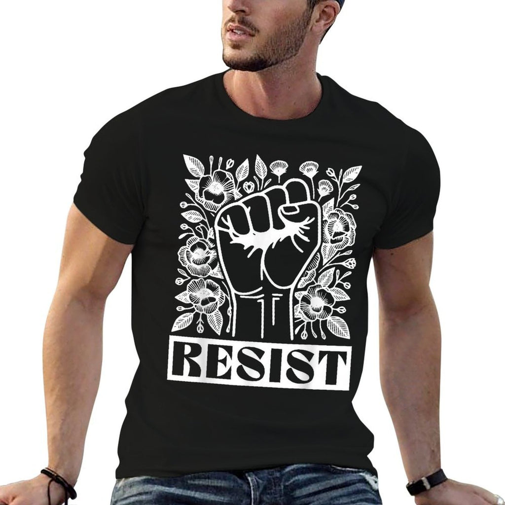 Resist Floral Political Protest Strong Women  Polyester Blend T-Shirt