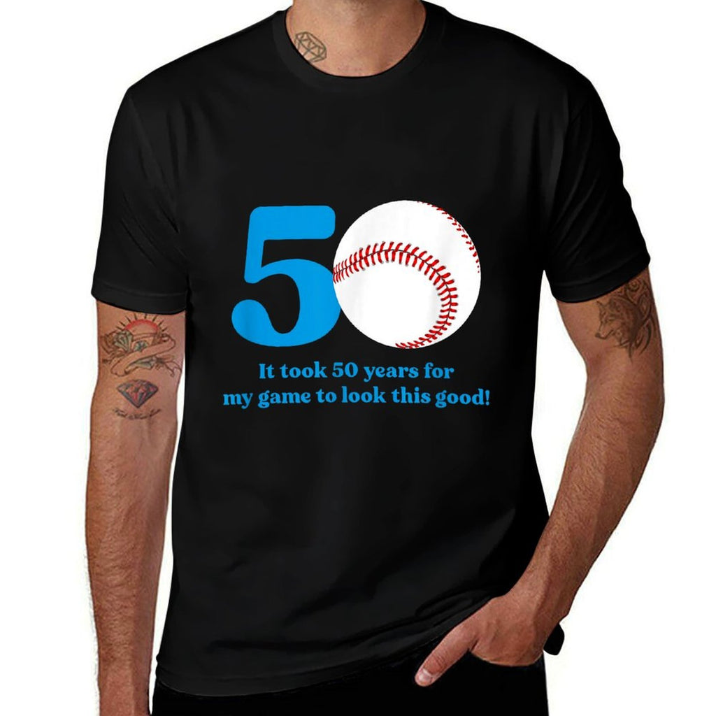 50 Year Old Baseball Player 50th Birthday  Wrinkle-resistant T-Shirt
